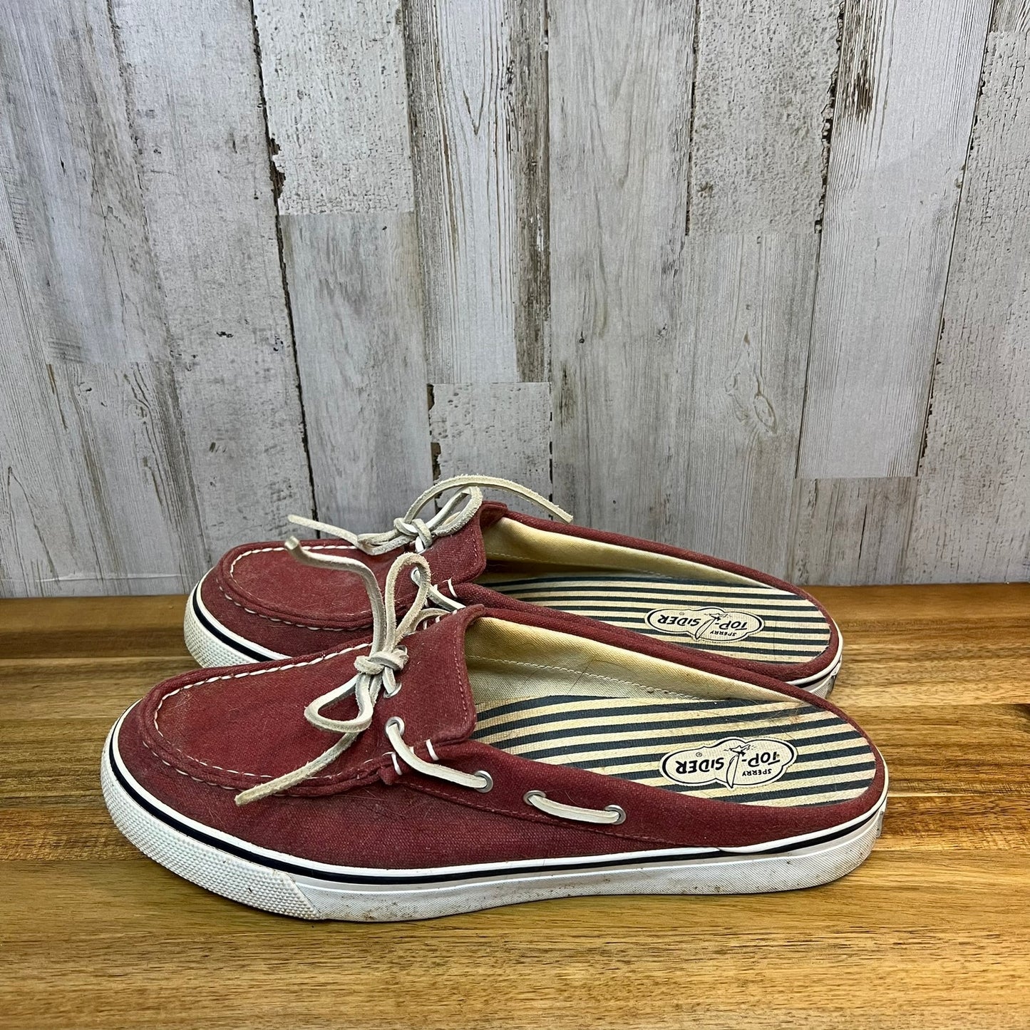 Vintage Sperry Top-Sider Women's Size 10M Bahama Clog Saltwater Red Slip-On Shoe