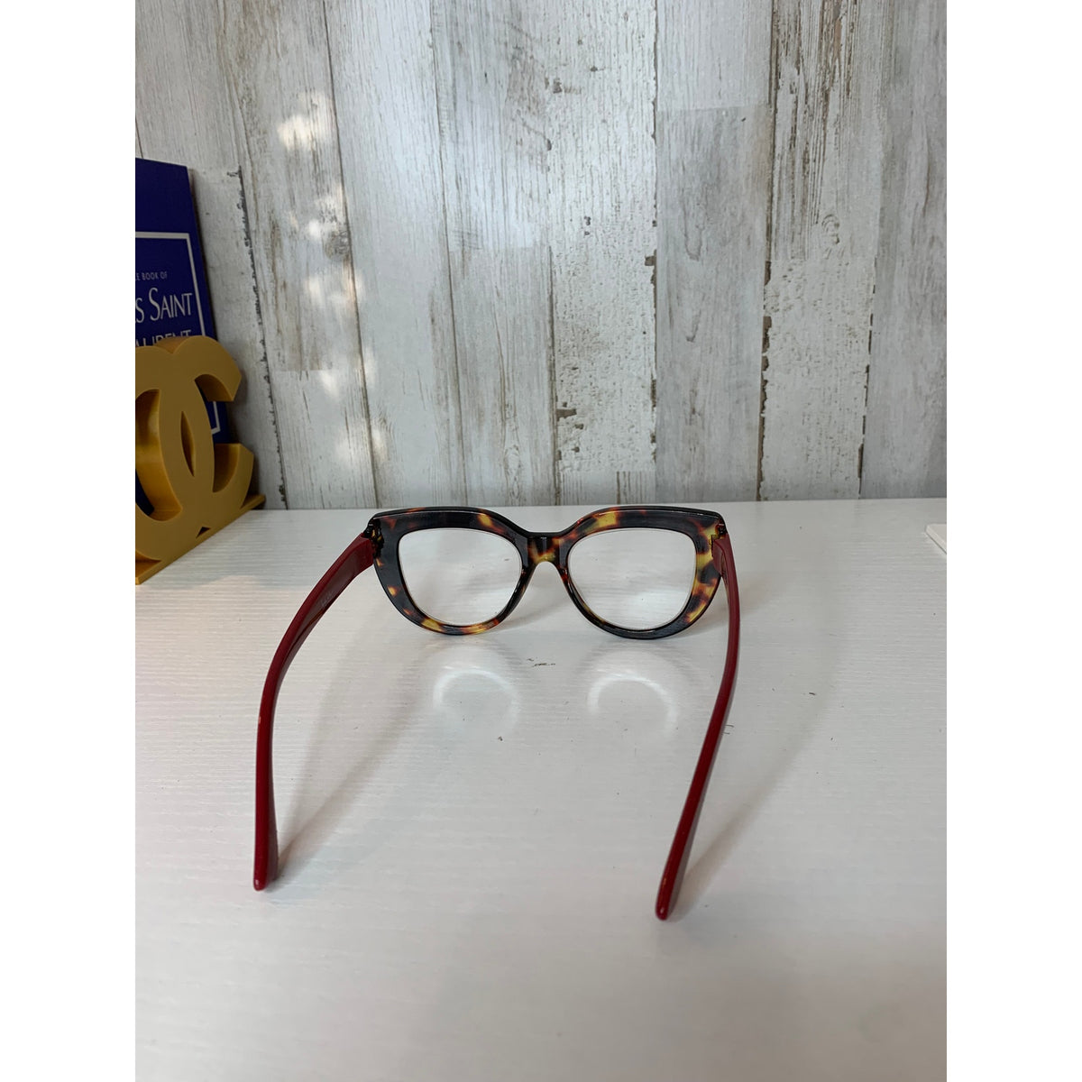 Nicole Miller New York Women's Prescription Cat Eye Reading Glasses +2.00 Tort Red