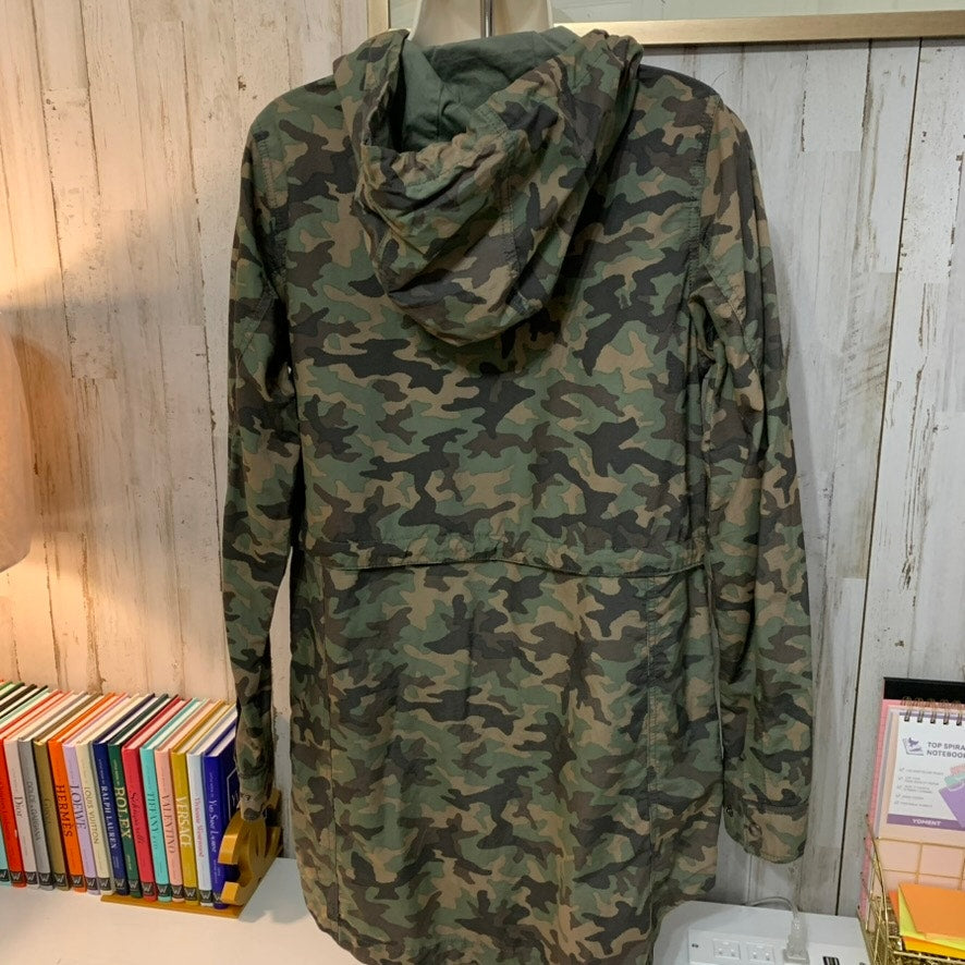 Columbia Womens Hooded Jacket Green Camo Full Zip Size Small