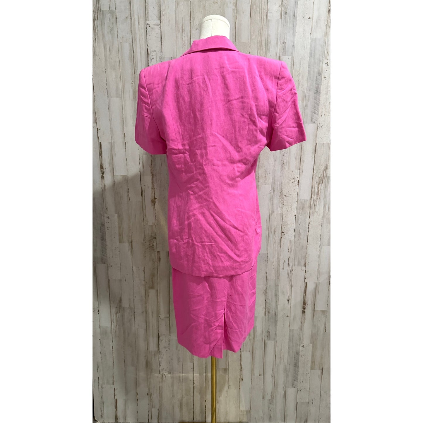 Jones New York Skirt Suit Set Womens Petite 8P Pink Blazer Pencil Skirt