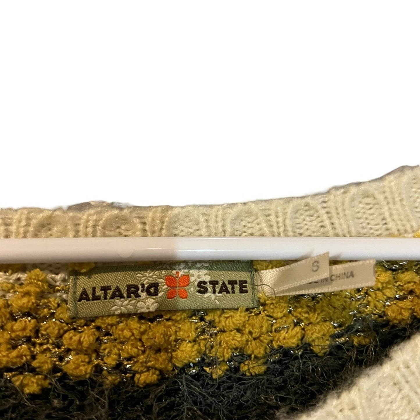 Altar'd State Sweater Womens Small Striped Chunky Knit Pullover Crewneck