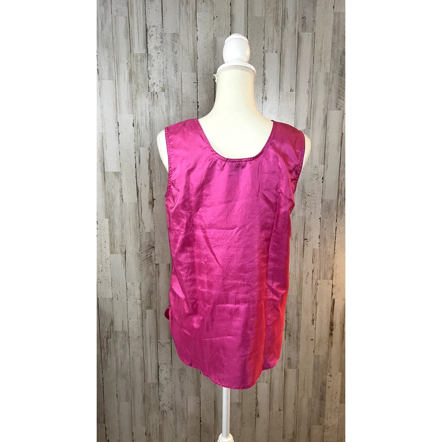 Vintage Leslie Fay Options Women's Sleeveless Hot Pink Tank Top Size 10