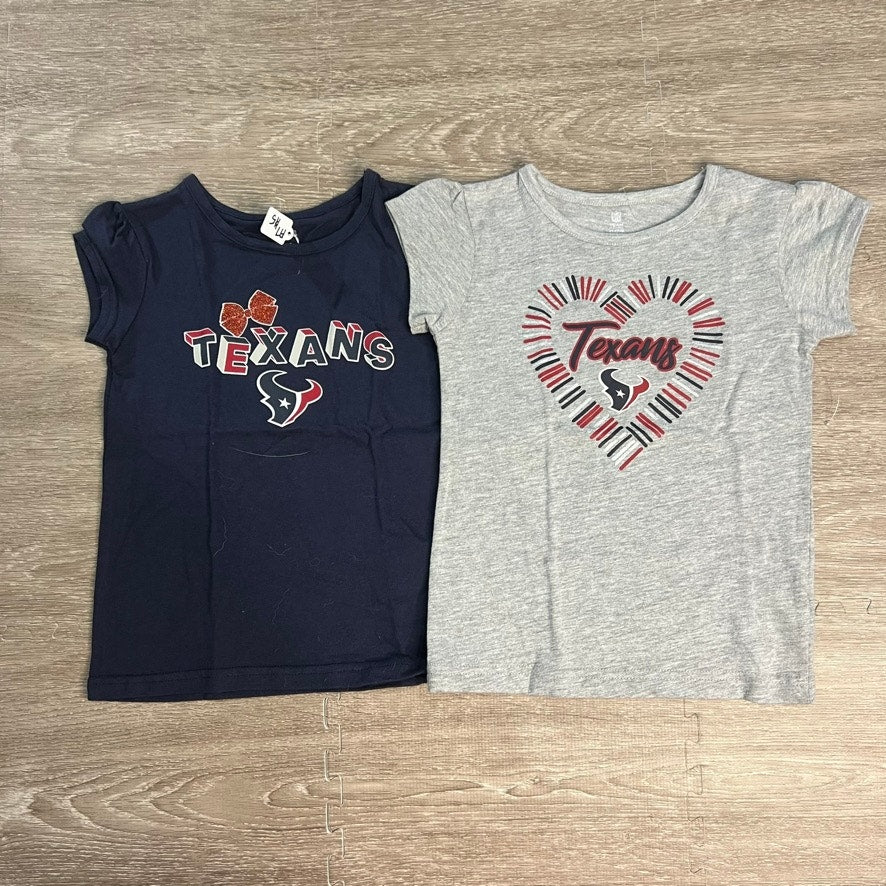 NWT Houston Texans Toddler Girls T-Shirt Bundle Size 4T Multicolor Graphic