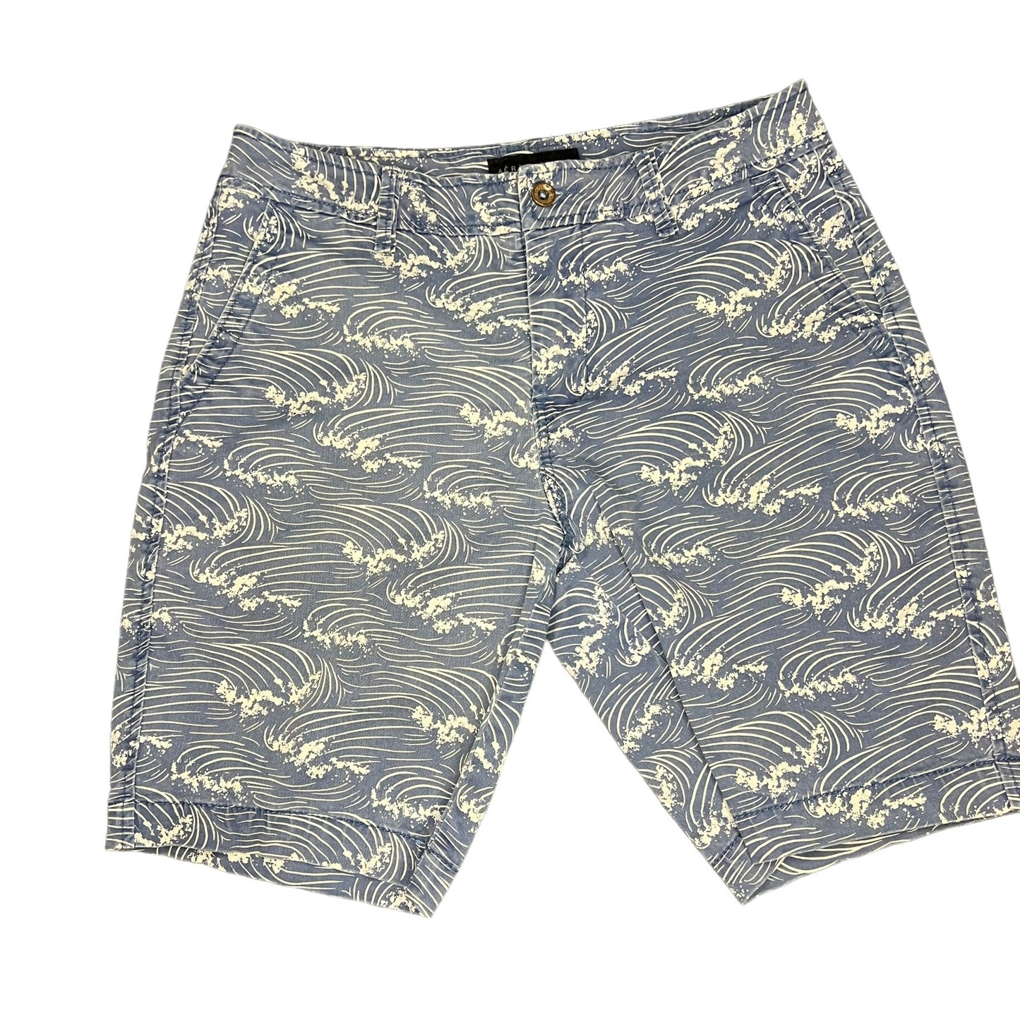 Aéropostale Men's Size 28 Wave Print Chino Shorts Blue Casual Spring Summer