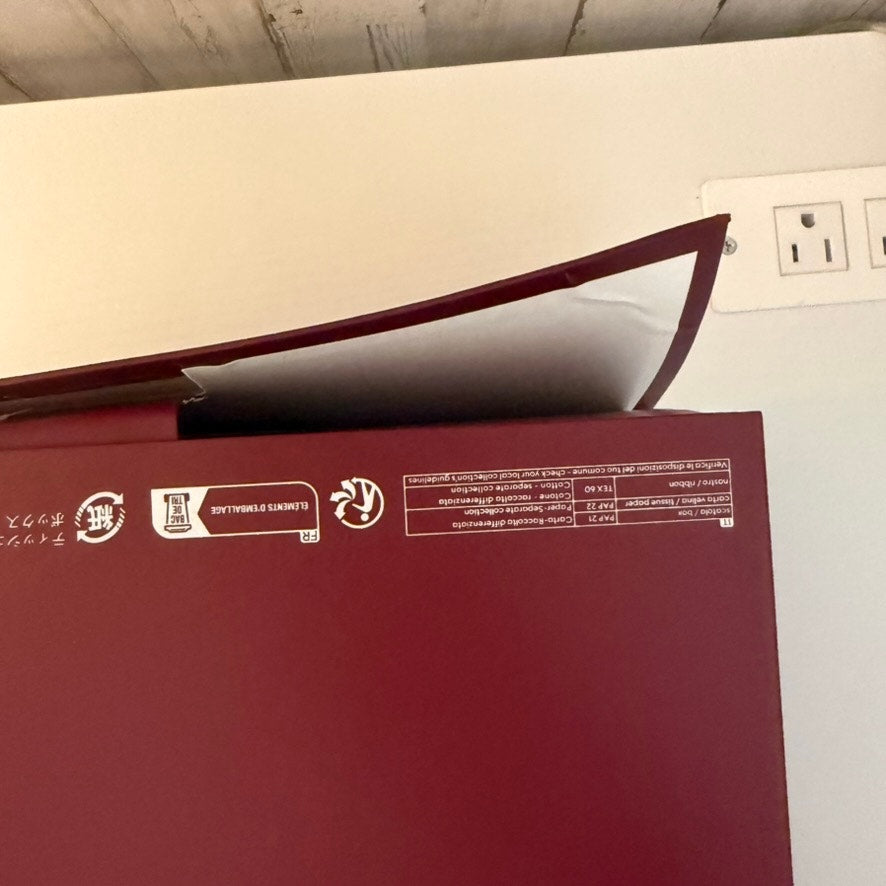 Gucci Large Burgundy Red Gift Box w/ Lid White Logo Packaging DAMAGED