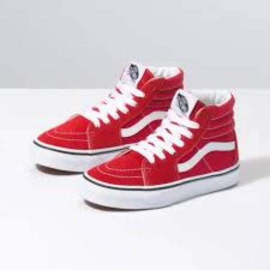 Vans Sk8-Hi Red Canvas Suede High Top Skateboard Sneakers Men's Size 12