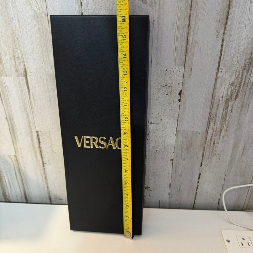 Versace Logo Presentation Gift Box with Lid Black & Gold Empty 16 x 6