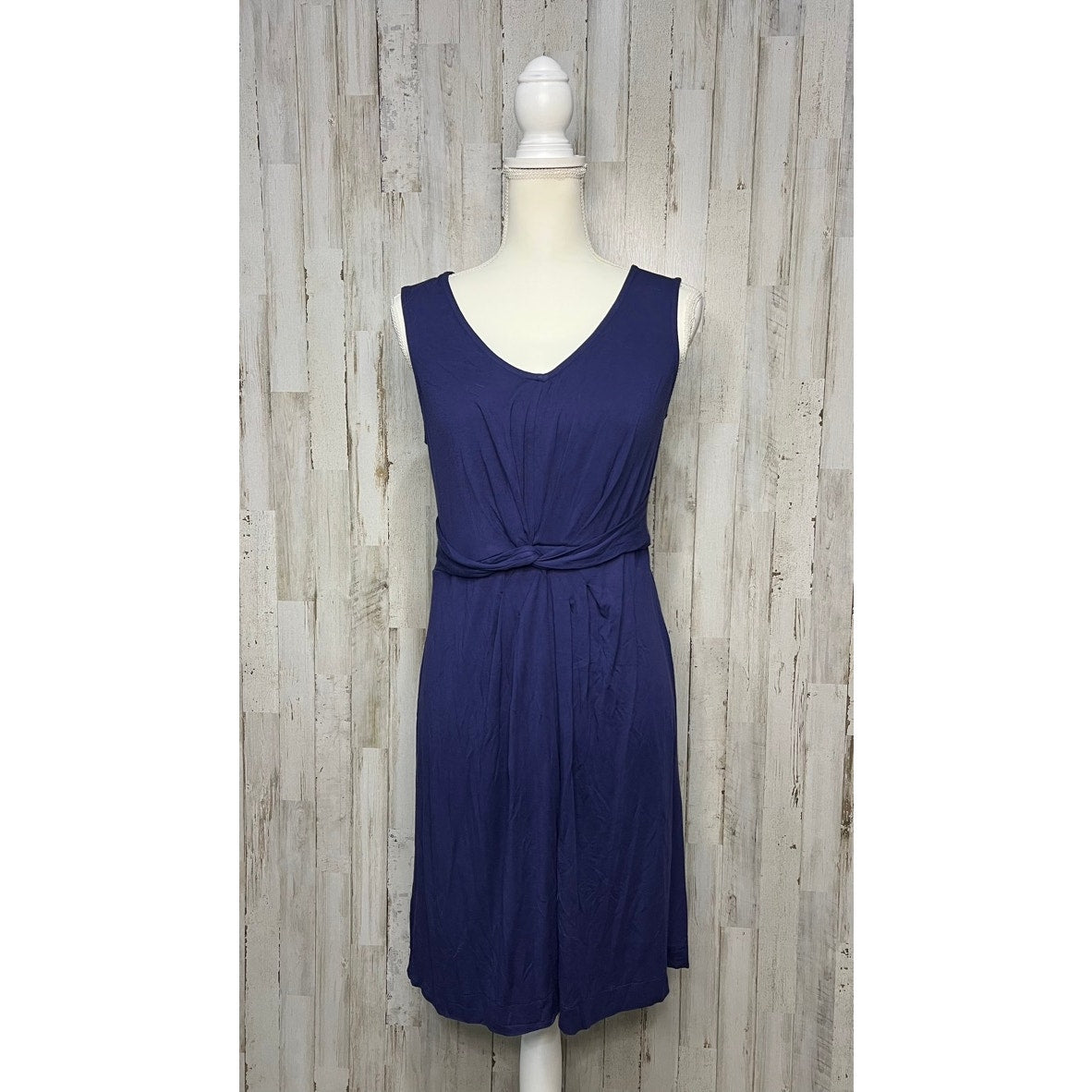 Soma Women's Medium Navy Twist Front Sleeveless Knee Length Dress Casual