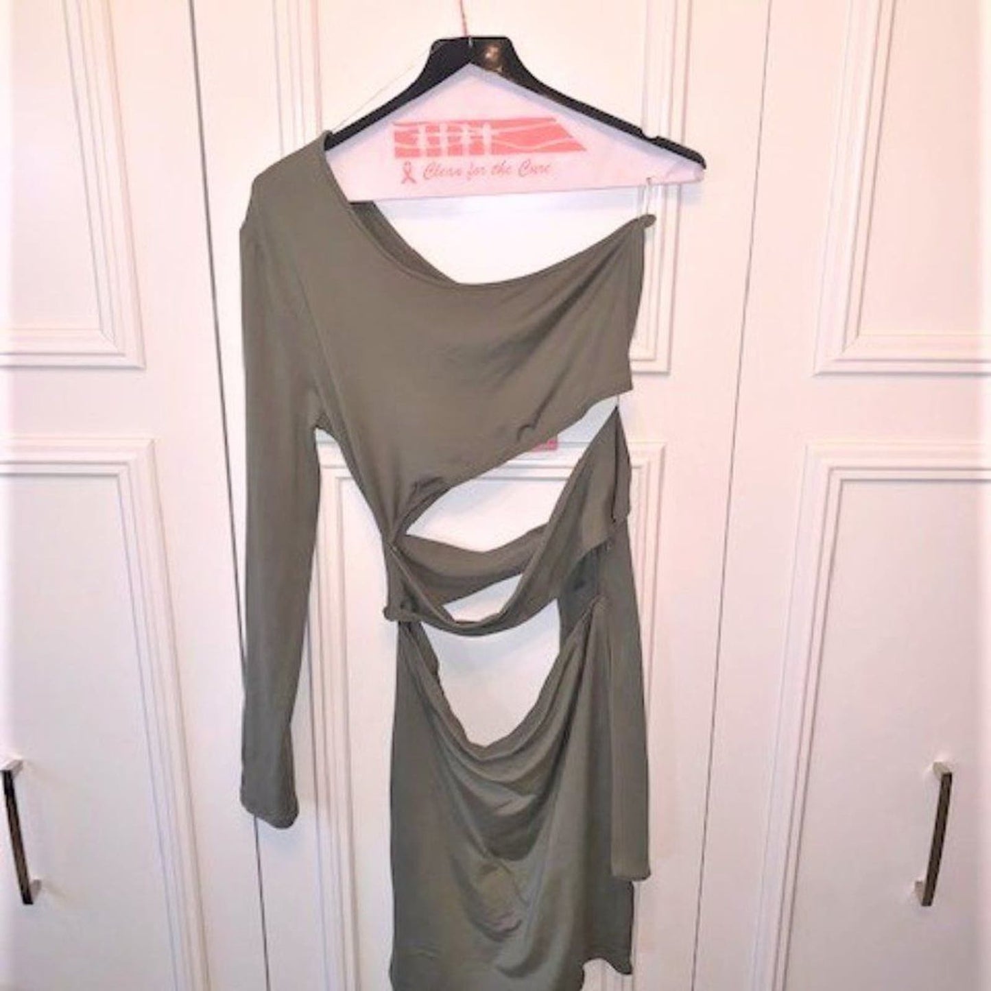 Olive one shoulder mini dress NWT