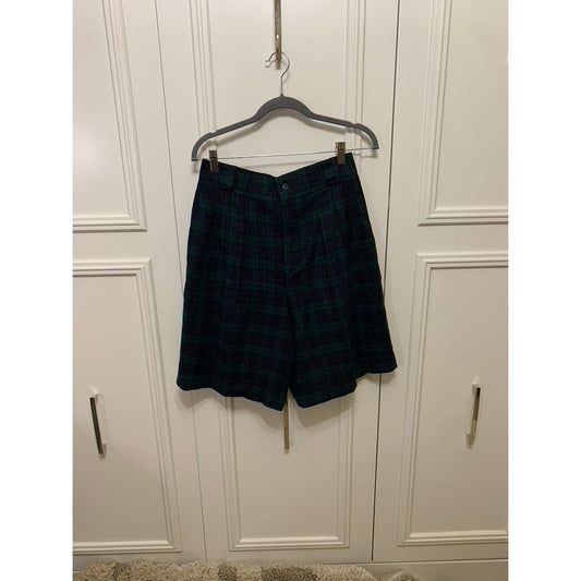 Vintage BRIGGS New York Women's Plaid Bermuda Shorts Size 12