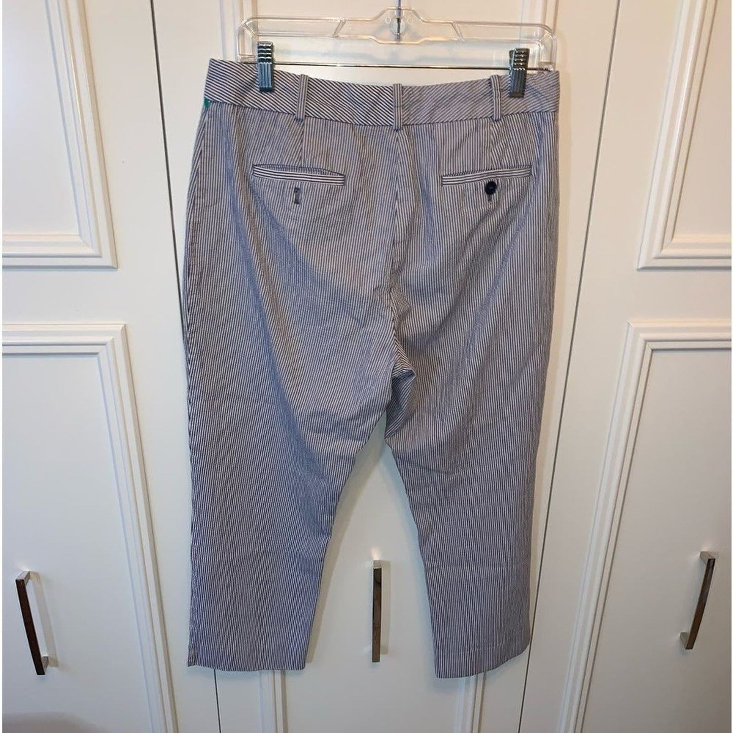 Talbots Seersucker Skimmer Crop Pants 10