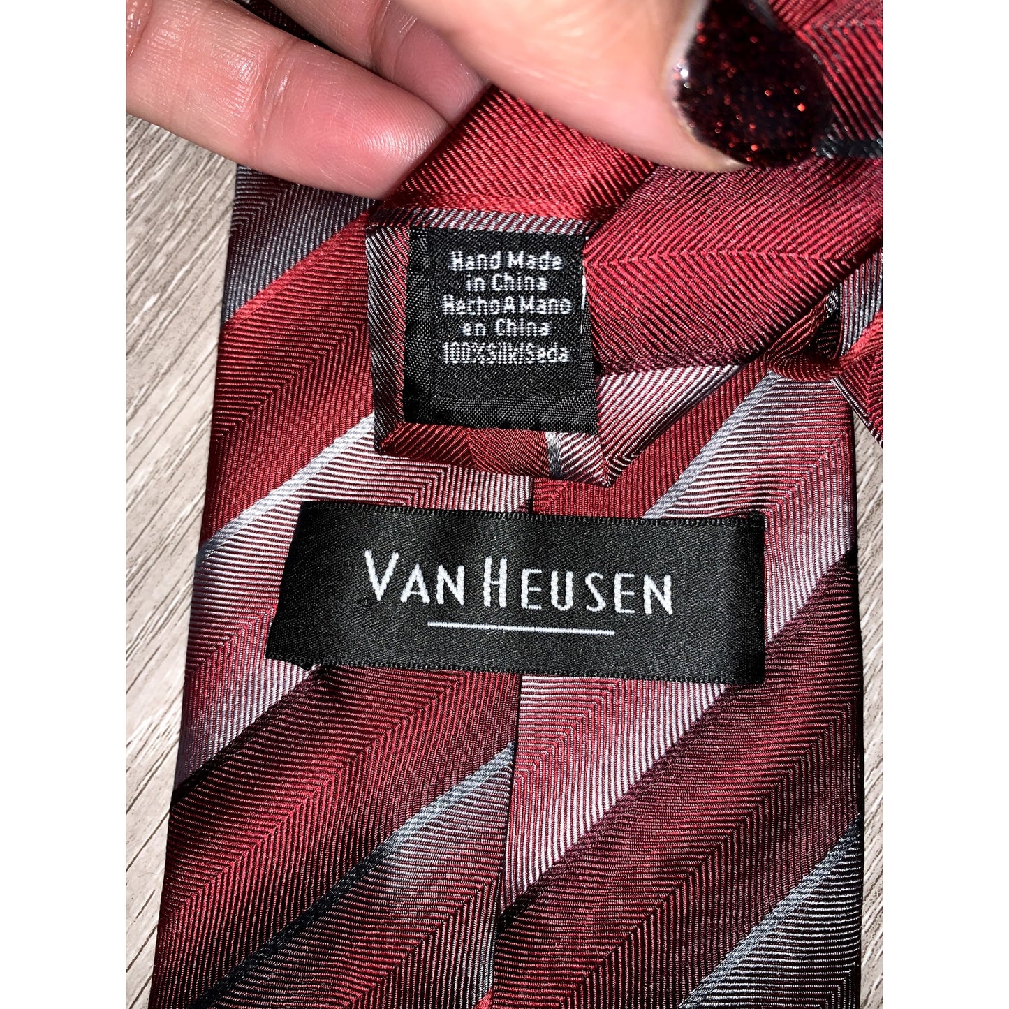 Van Heusen Men's Silk Ties Set of 3 Geometric Designer Multicolor