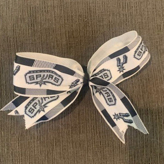 Host Pick! San Antonio Spurs black/white hair bow