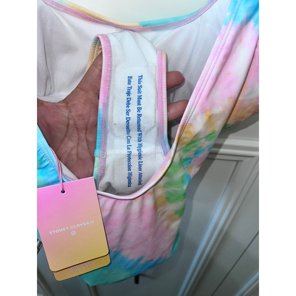 NWT Stoney Clover Lane Women's Tie-Dye One Piece Swimsuit Size Small Multicolor
