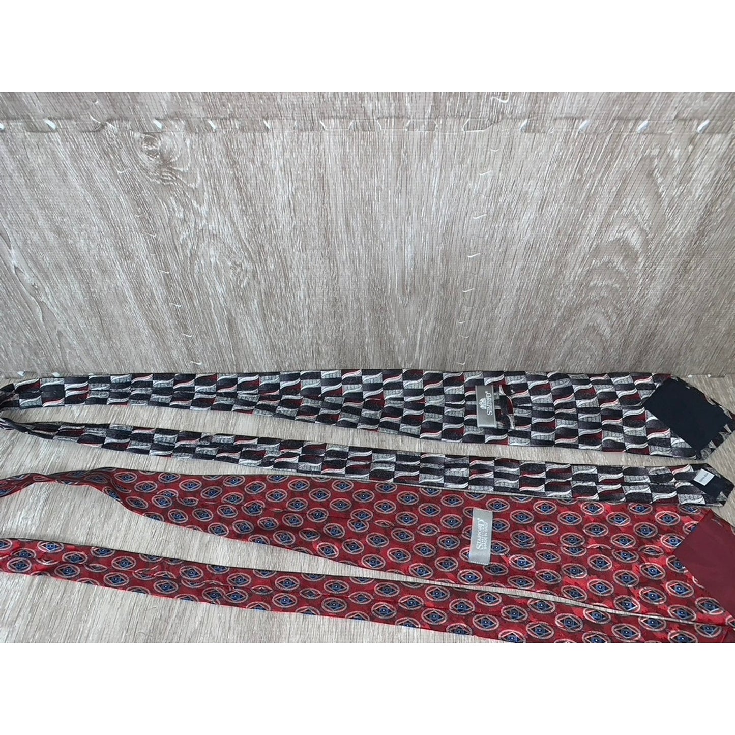 Stafford Set of 4 Men's Designer Ties Geometric Pattern Multicolor