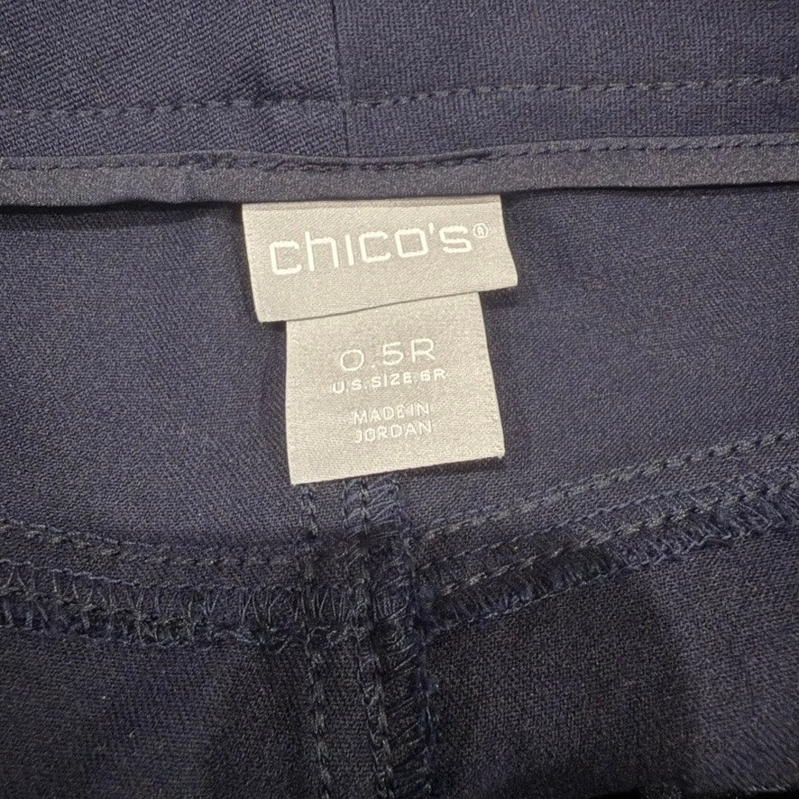 Chico's Women's Dress Pants Size 0.5 / 6R Blue Solid Casual Stretch
