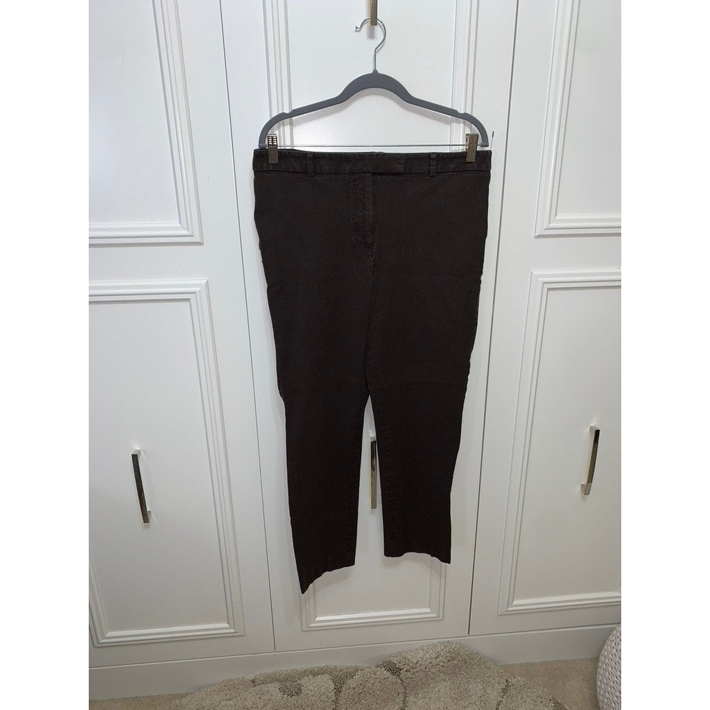 Talbots Women's High-Waist Straight Pants Brown Size 12 Workwear