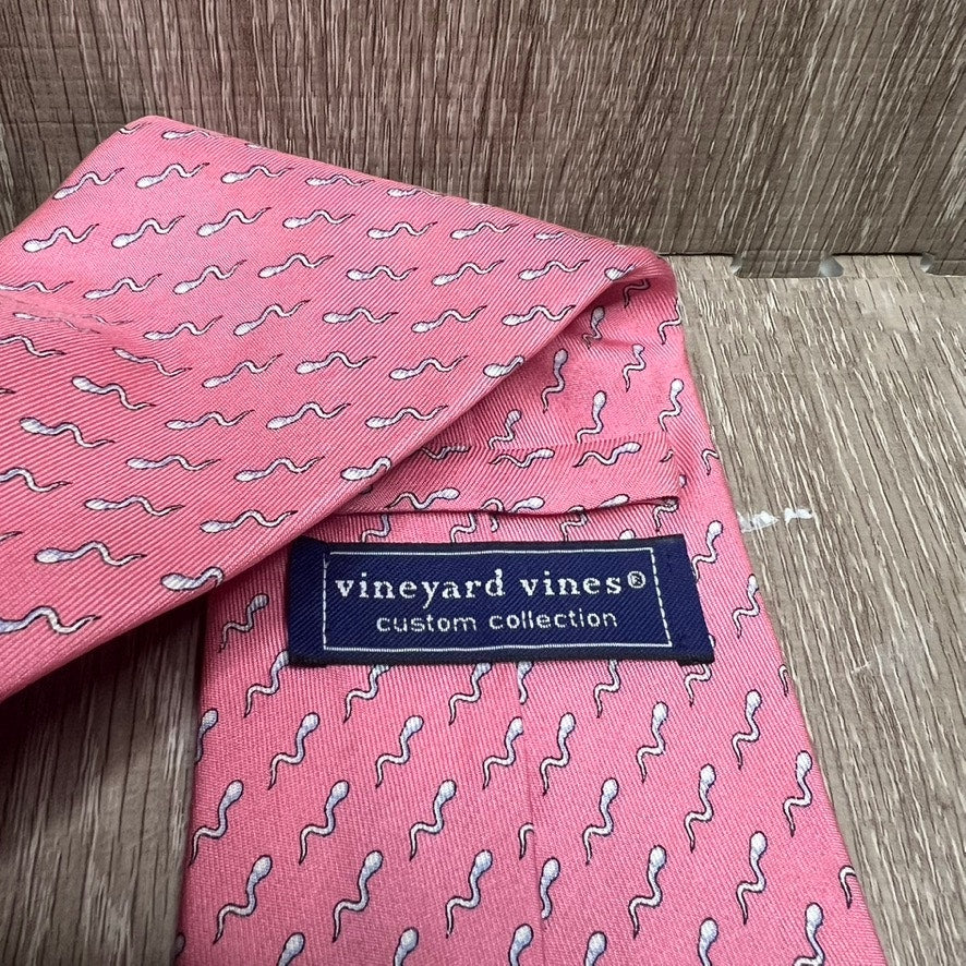 Vineyard Vines Pink Silk Fertility Cryo-Bank Novelty Pattern Tie