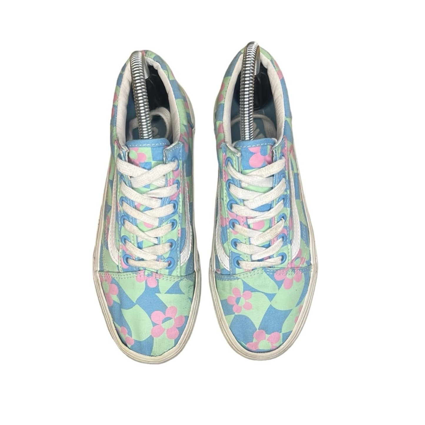 Vans X Awake NY Old Skool Stackform Platform Checkerboard Floral Sneakers W6.5