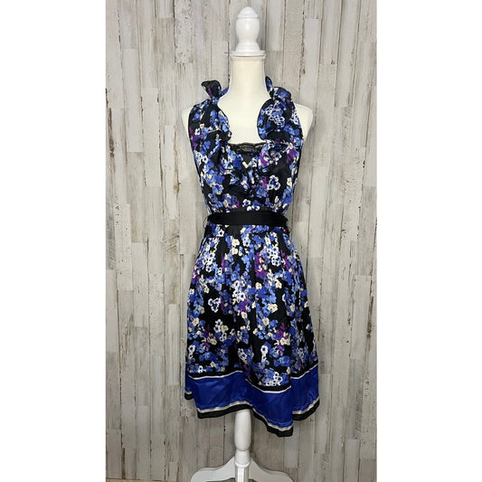 White House Black Market Women's Floral A-Line Dress Size 6 Party/Cocktail