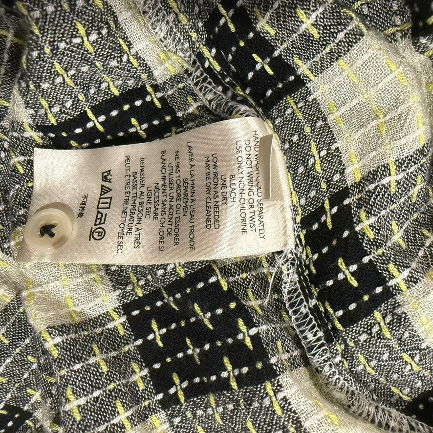 Anthropologie Pilcro Women's Plaid Button-Up Shirt Black Size Small
