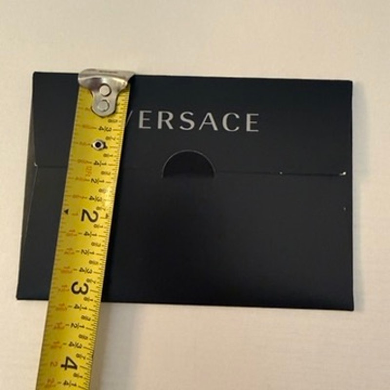 Versace Gift Envelope Card Holder Sleeve Black Silver Logo 3 x 4.5 in
