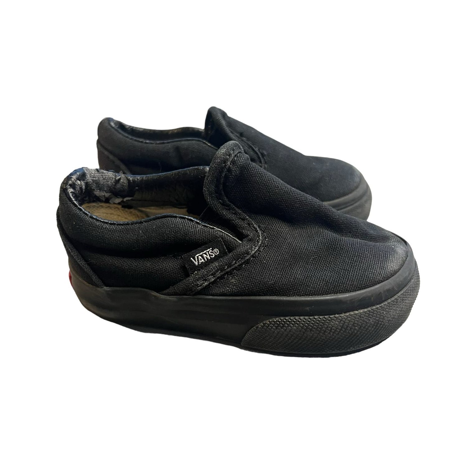 Vans Classic Slip-On Black Canvas Toddler Sneakers Unisex Kids Size 4