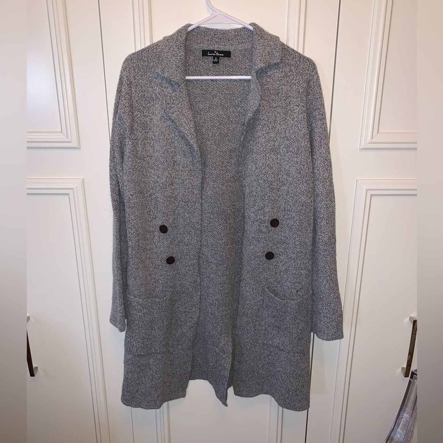 Love Tree Mal Notched Lapel Open Front Cardigan Size Small