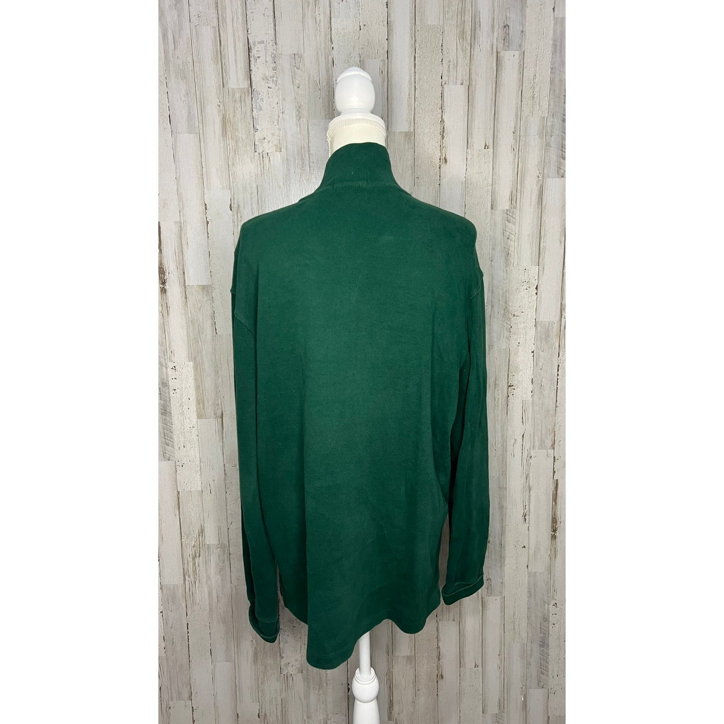 Polo Ralph Lauren Men's Green 1/4 Zip Pullover Sweater Size Large