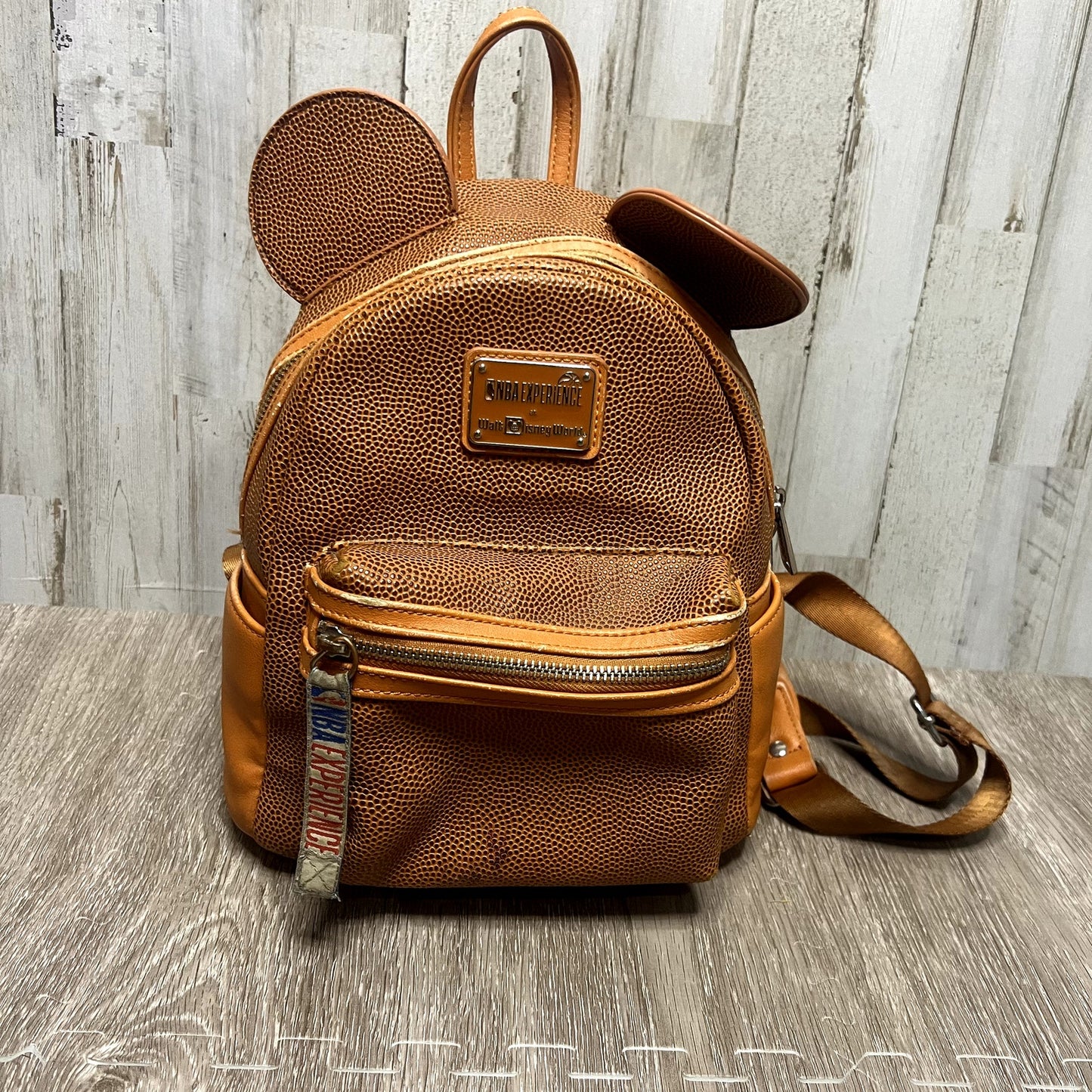 Loungefly Disney NBA Experience Mickey Mouse Mini Backpack Brown