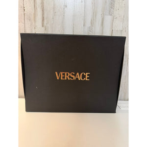 Versace Large Matte Black Gift Storage Box Lift-Off Lid Gold Logo Empty 18x15x5
