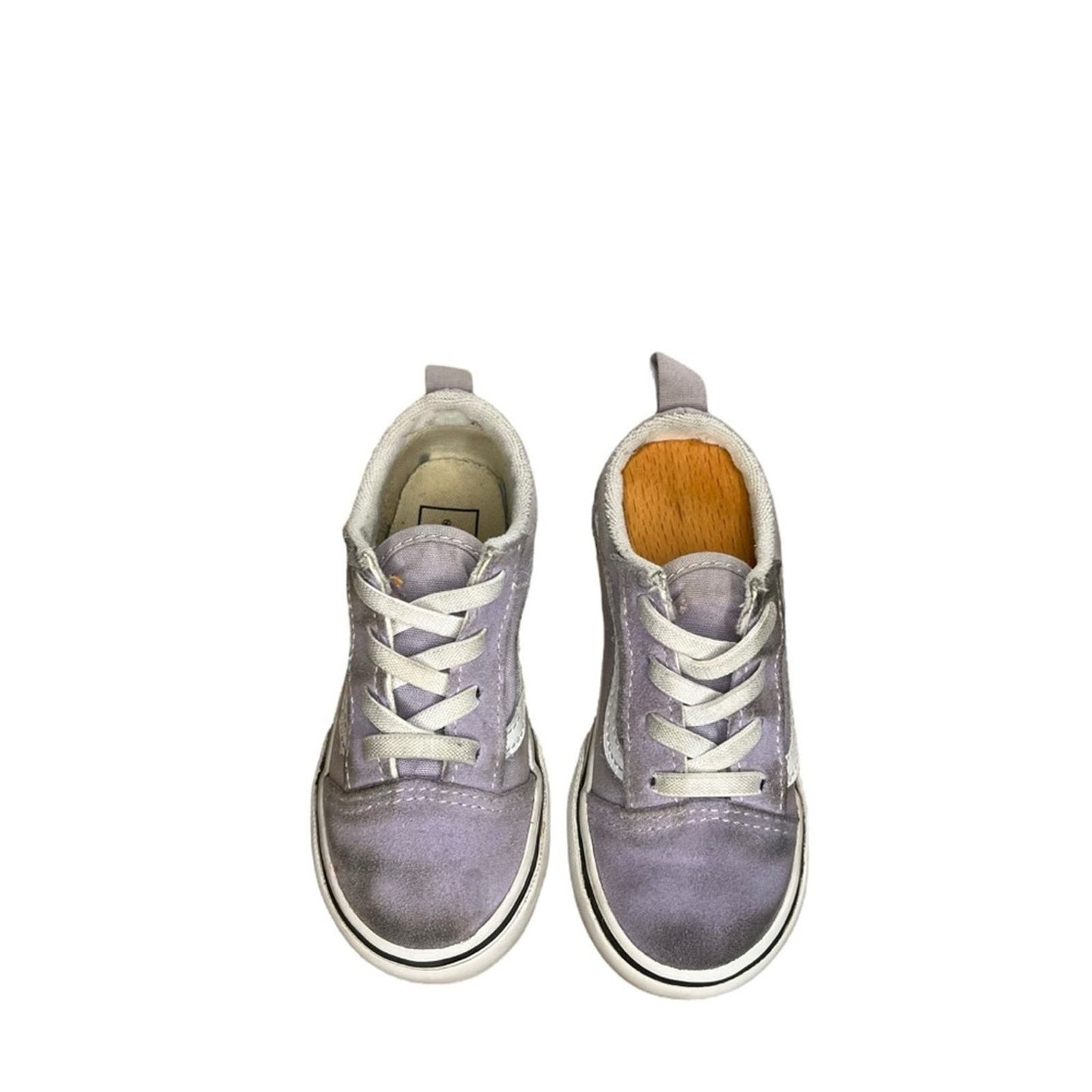 Vans Purple & White Toddler Old Skool Elastic Lace Shoe Size 9.0