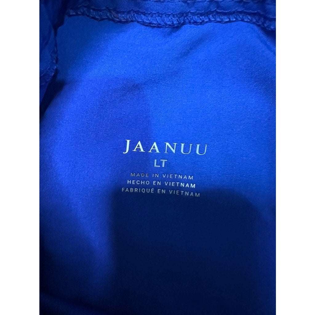 Jaanuu Men's Large Tall Cargo Scrub Pants Blue Elastic Waist Workwear