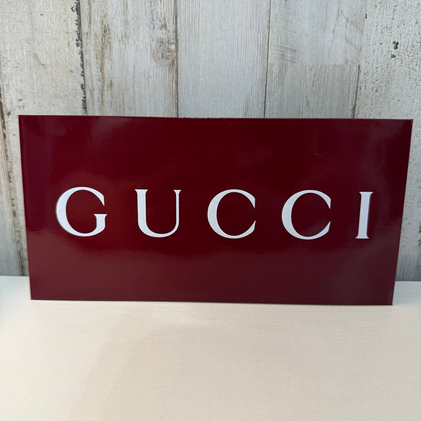 Gucci Burgundy Logo Envelope Gift Card Holder Receipt Sleeve Adhesive Seal