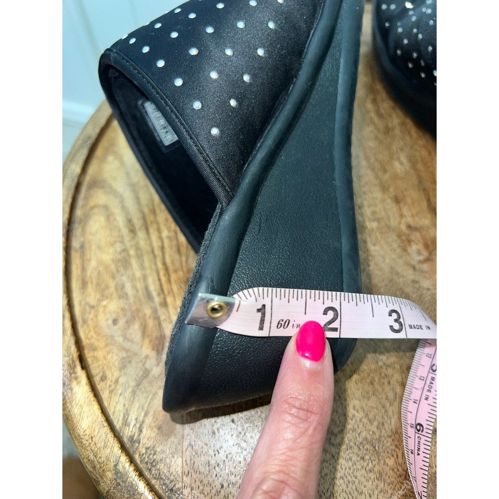Women's Black Studded  Mules Size 10 Casual Chic Flats