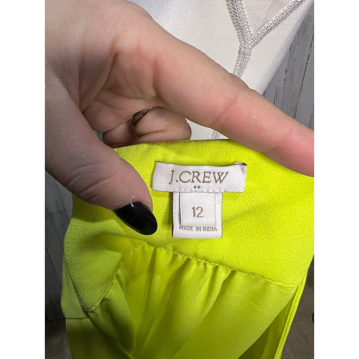 J.Crew Women's Sleeveless V-Neck Blouse Size 12 Neon Yellow Casual