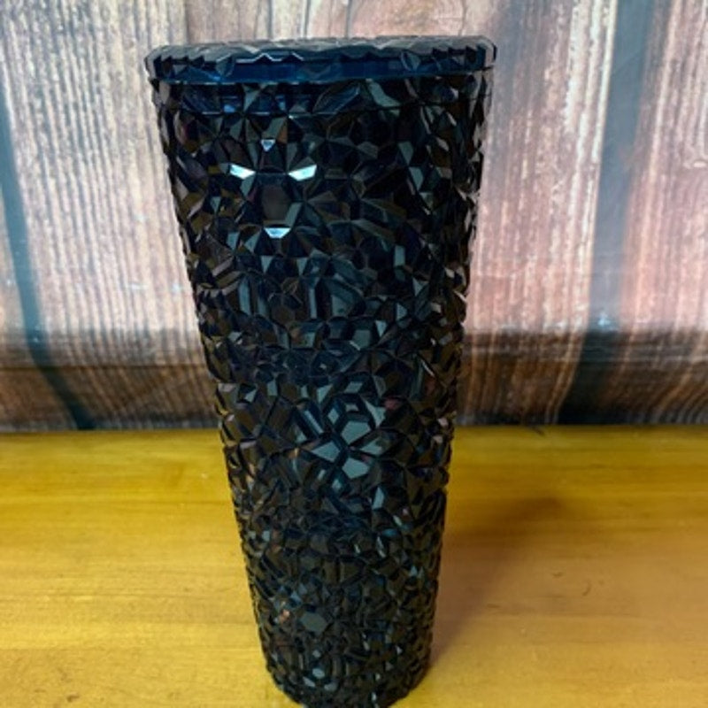 Starbucks Navy Gemstone Faceted Tumbler 24 oz Venti w/ Lid NO STRAW