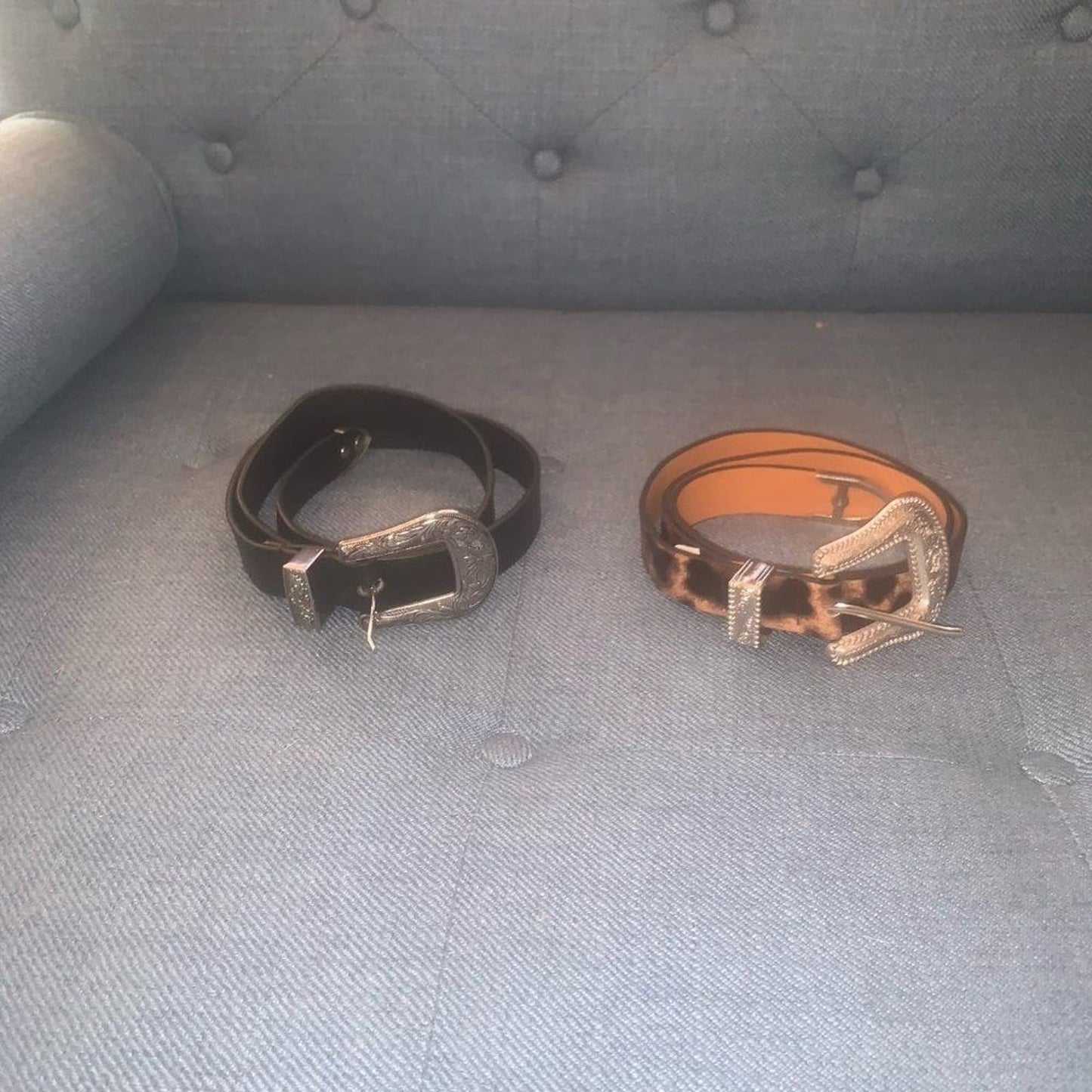 Set of 2 Belts (black/leopard print)