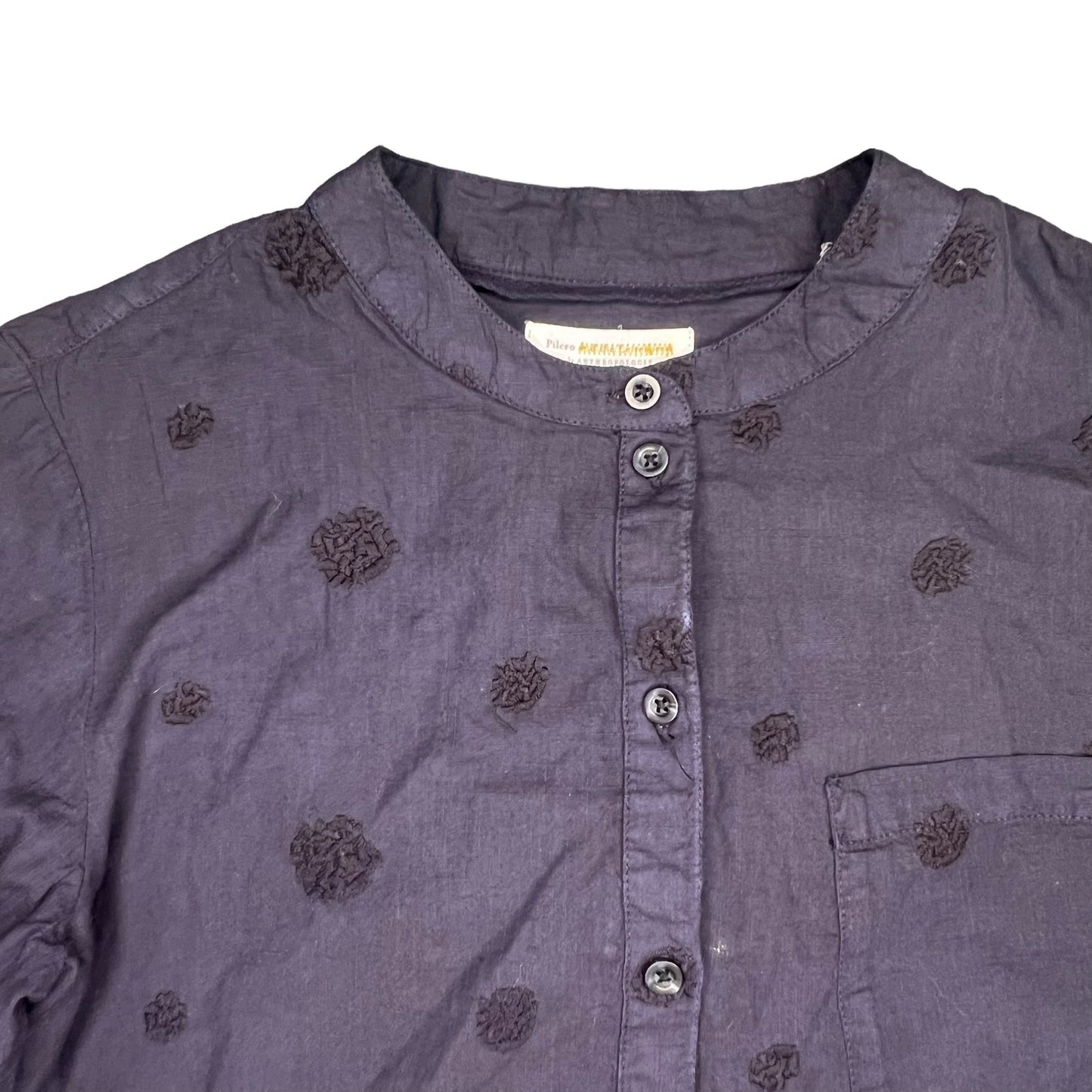 Pilcro and The Letterpress Women's Small Black Whitney Trapeze Button Down Top