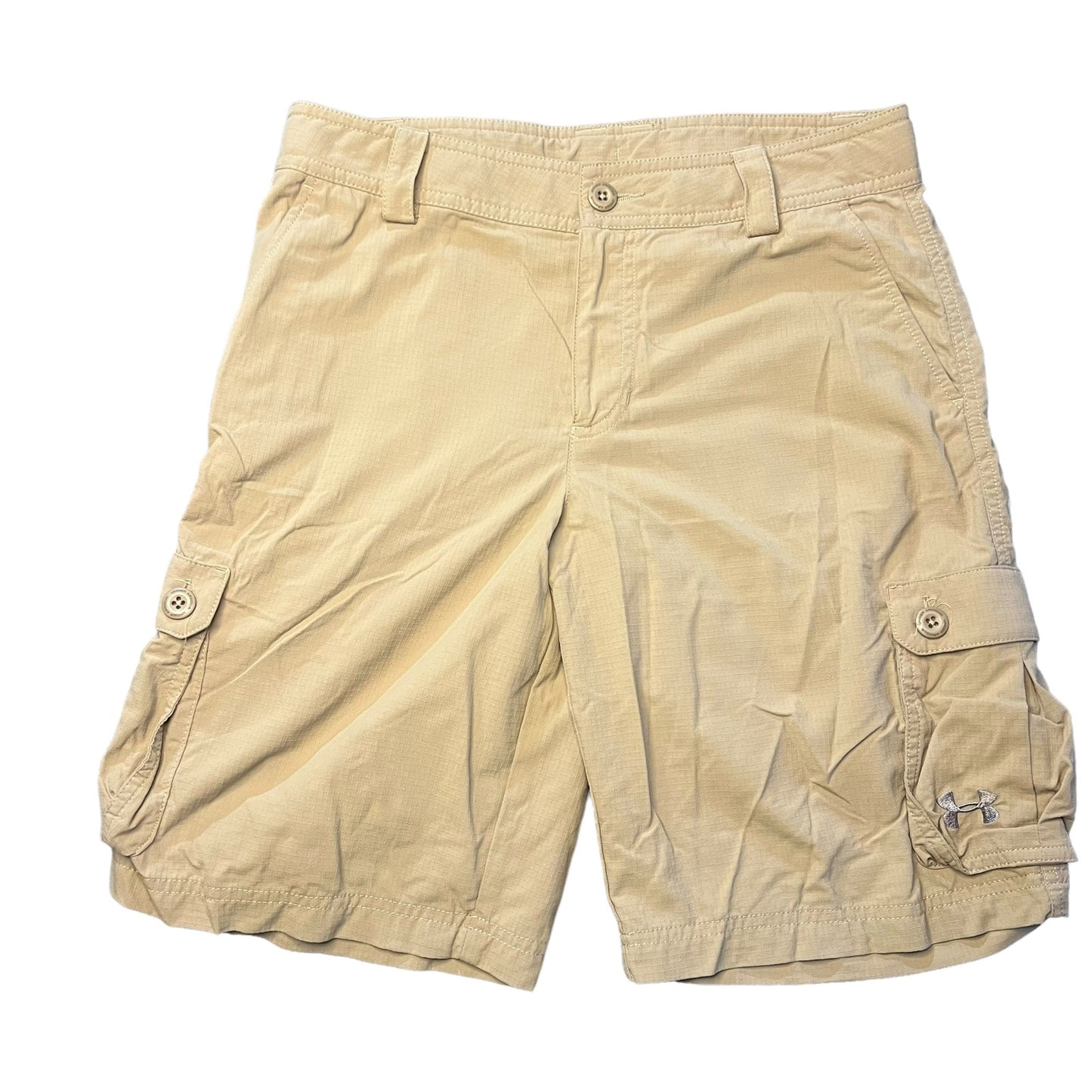 Under Armour Youth Large Khaki Lightweight Breathable Loose Fit Cargo Shorts