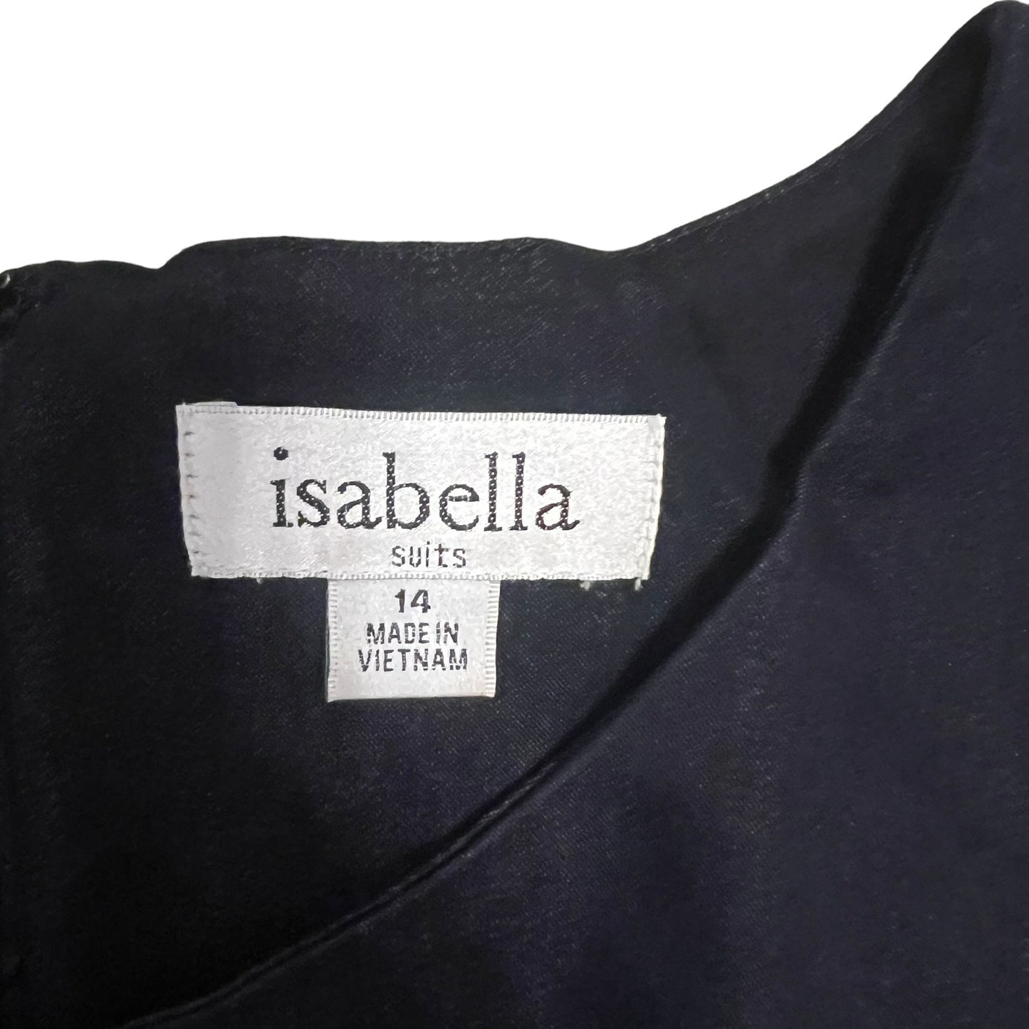 Isabella Suits Women's Size 14 Navy Blue Sleeveless Shift Knee Length Dress