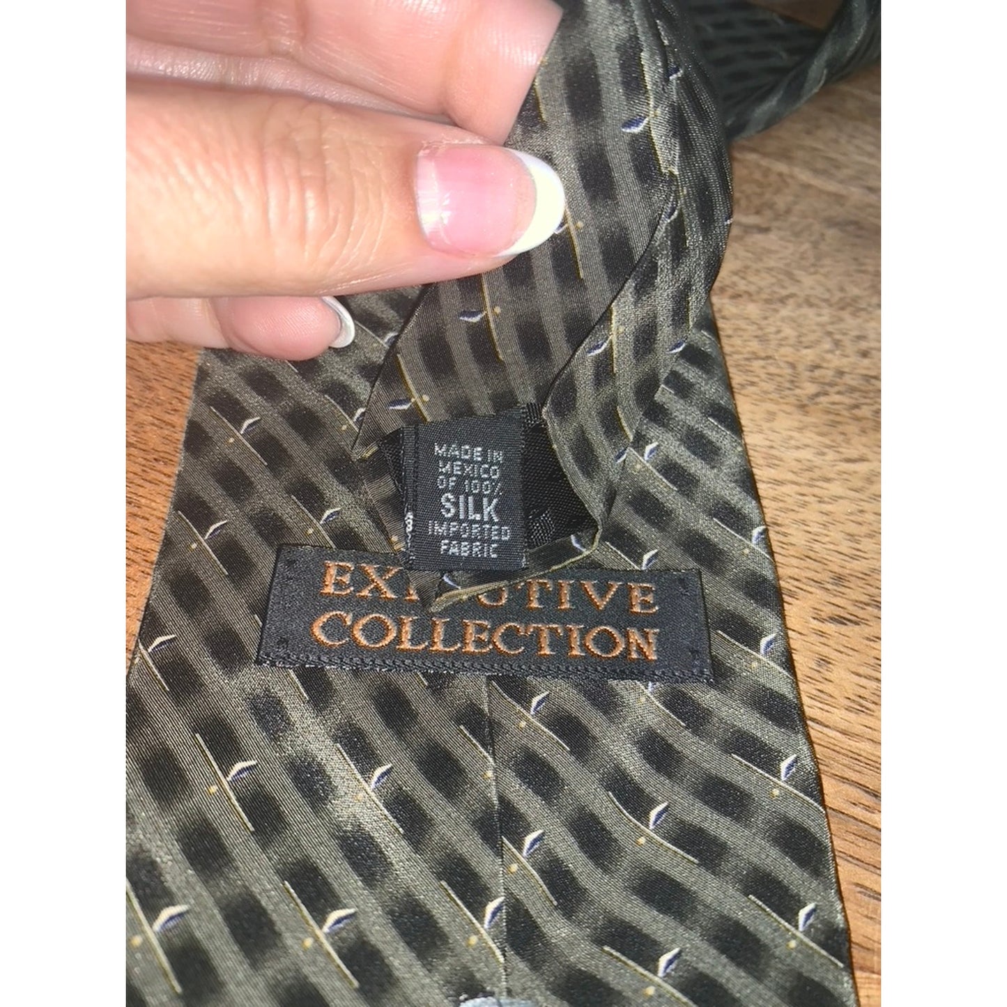 Executive Collection Men's Multicolor Geometric Silk Tie