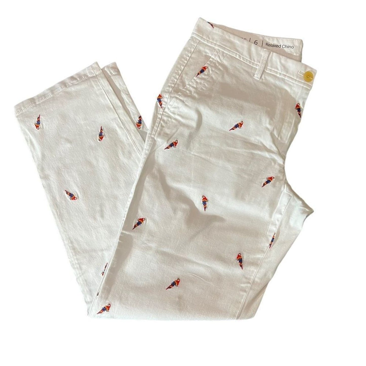 Talbots Relaxed Chinos - Parrot Print Pants Size 6