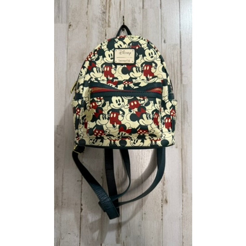 Loungefly Disney Mickey Minnie Mouse Mini Backpack Handbag Green Red