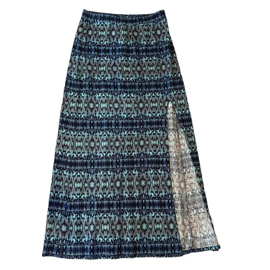 American Eagle Printed Ikat Pattern Long Length High-Waisted Skirt - Medium