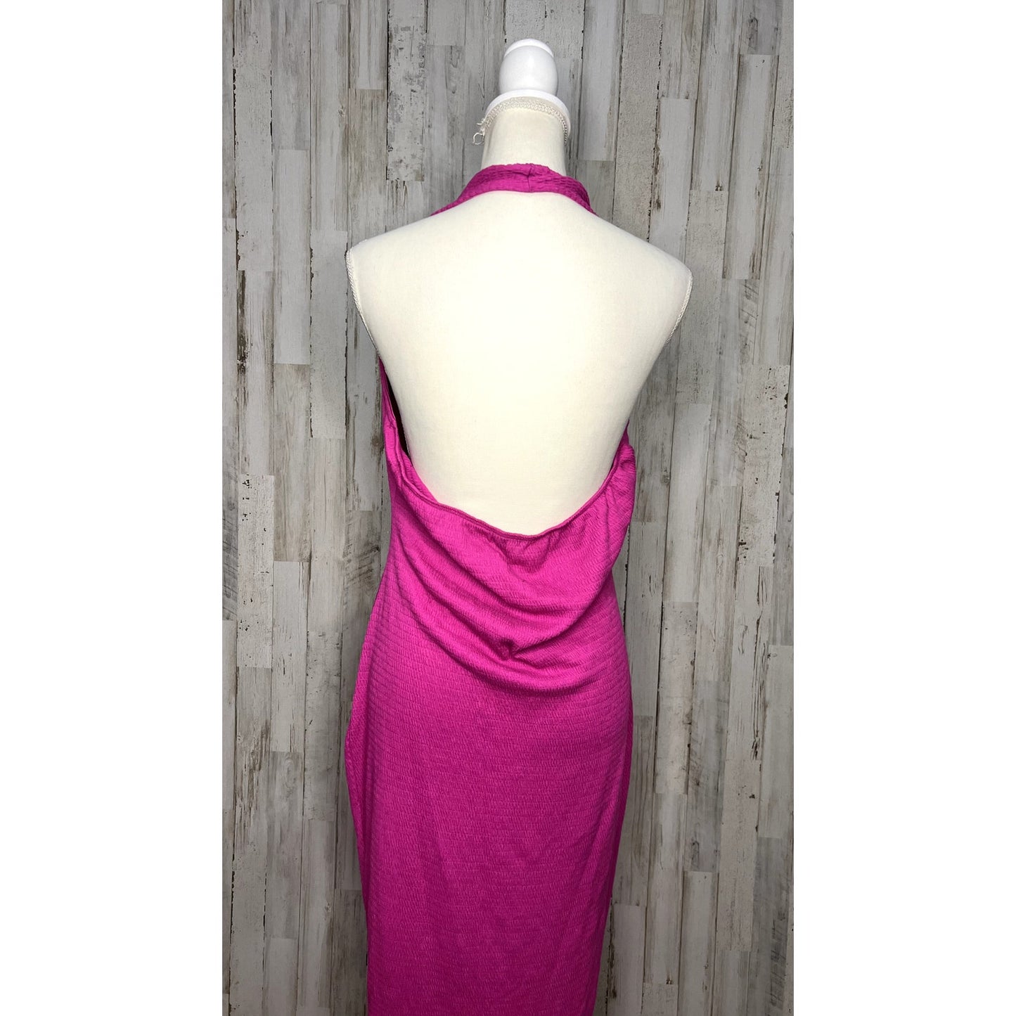 Fashion Nova Women's XL Pink Halter Sleeveless Maxi Dress Party Cocktail