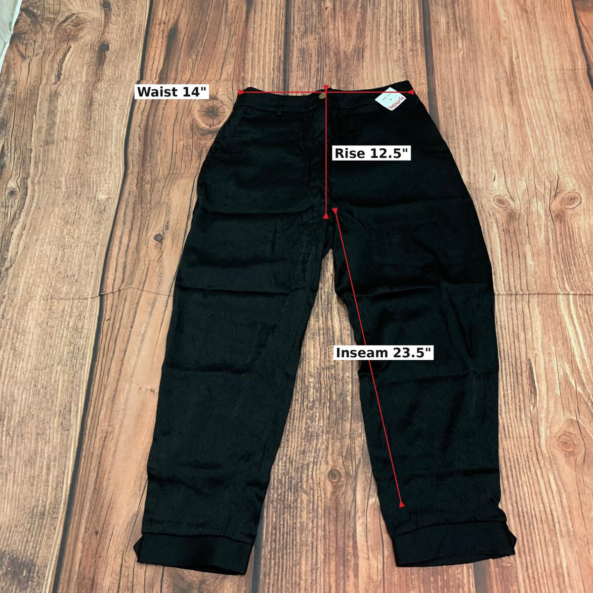 NWT Zara Black Silky Wide Leg Trousers Women's Size Medium