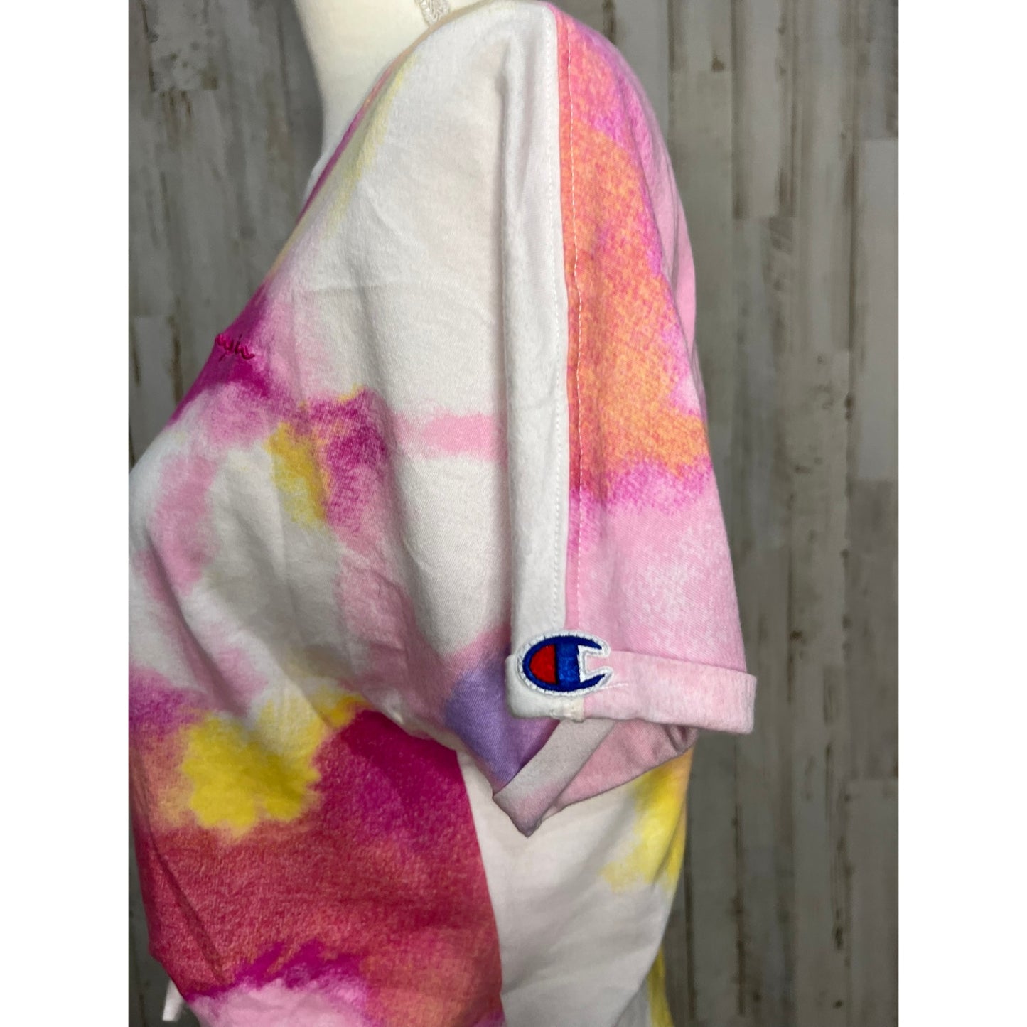 Champion Women's Tie-Dye T-Shirt Multicolor Size Small Casual Crew Neck