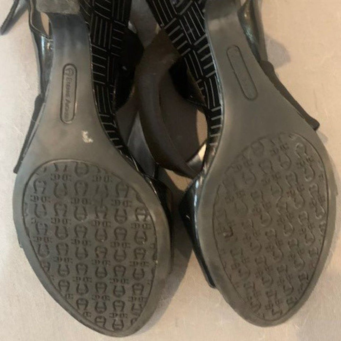 Etienne Aigner Black wedge heel sandals 10M