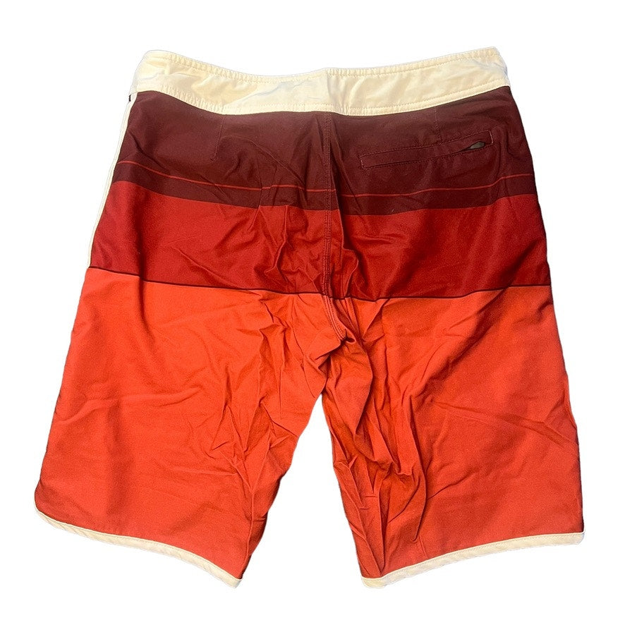 Fox Men's Size 30 Board shorts Red Maroon Color block Swim Trunks